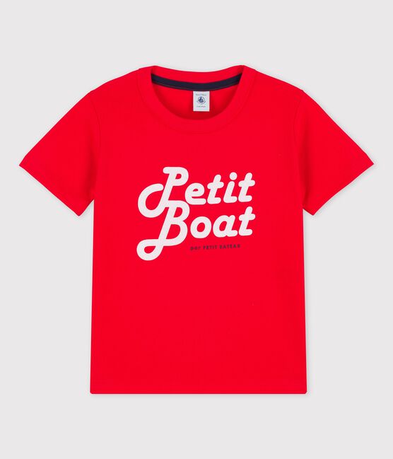 T-shirt  maniche corte in cotone bambino rosso PEPS