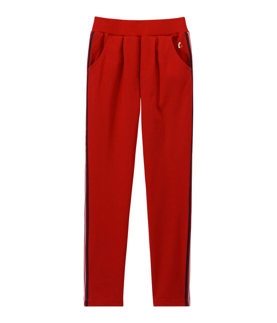 Pantalone bambina in maglia rosso TERKUIT