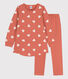 Camicia da notte e legging cuore bambina in molleton e in cotone