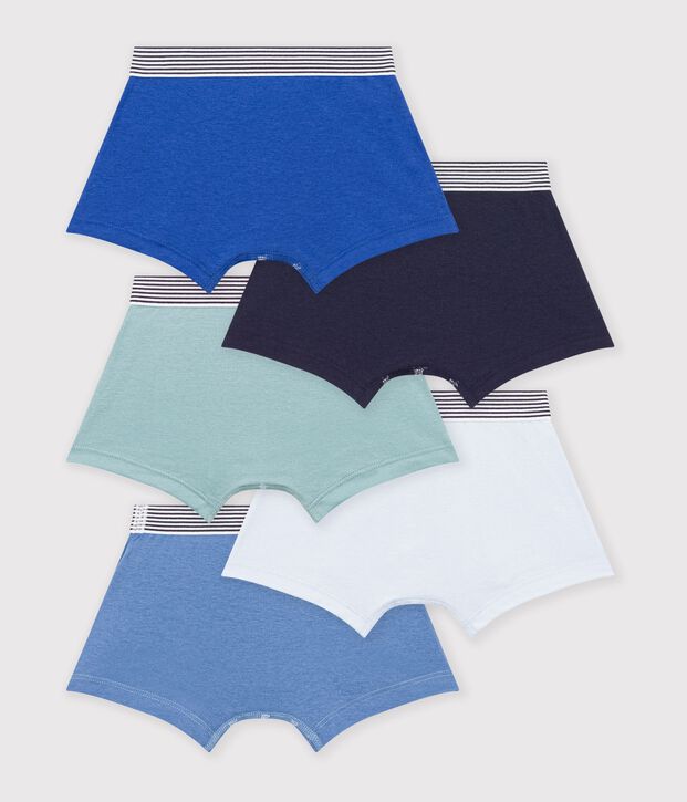 Set di boxer in cotone tinta unita bambino multicolore