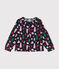 Blusa a maniche lunghe in flanella bambina blu SMOKING/bianco MULTICO