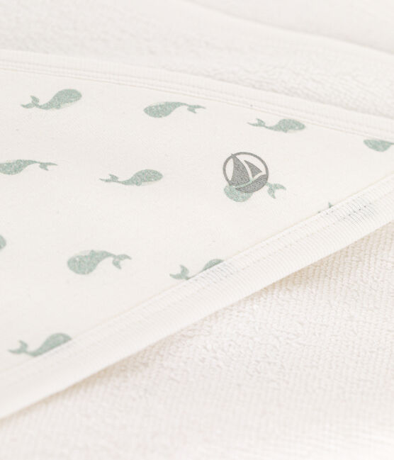 Telo bagno neonato bianco MARSHMALLOW/ HERBIER