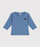 T-shirt bebè a maniche lunghe in cotone blu BEACH
