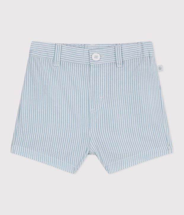Shorts in cotone a righe neonato. blu/blu