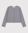 Cardigan in cotone spesso con bottoni automatici, da Donna blu SMOKING/bianco MARSHMALLOW