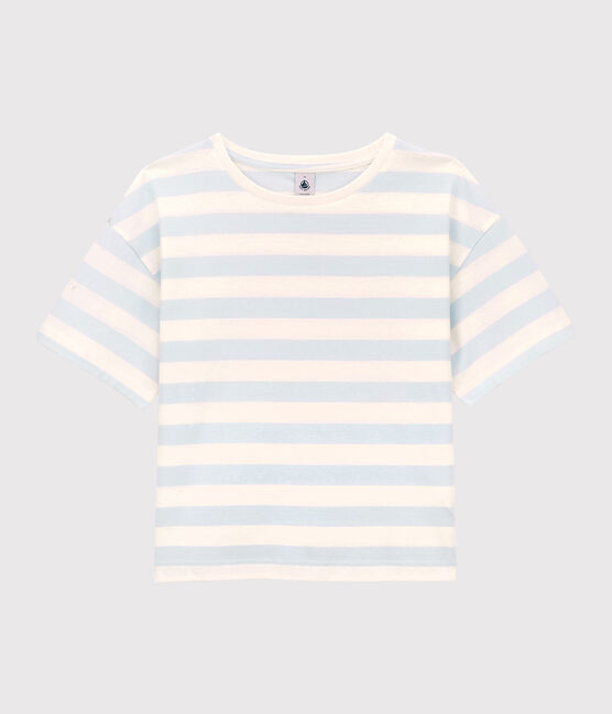 T-shirt TAGLIO BOXY in cotone donna PLEINAIR/ MARSHMALLOW