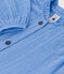 Blusa in garza di cotone tinta unita bambina blu EDNA