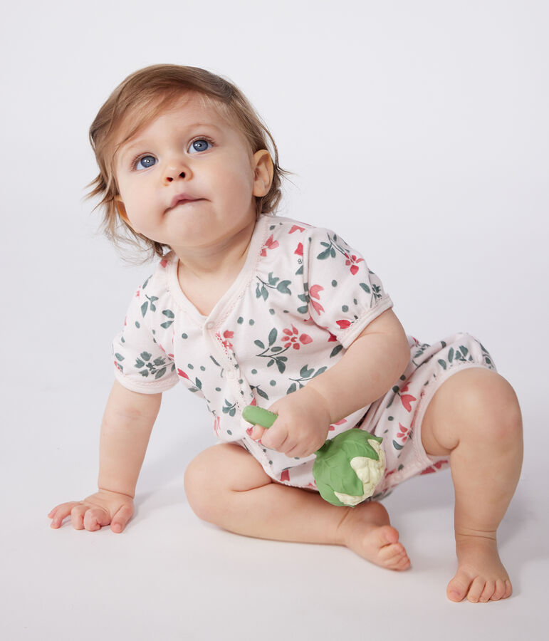 Set di 2 tutine corte in cotone a fiori neonato multicolore