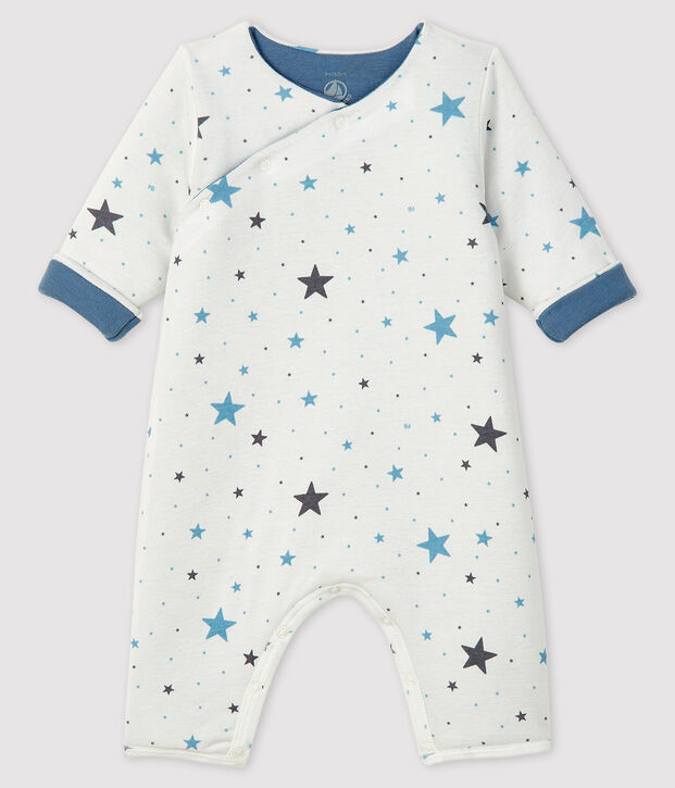 Tutina lunga a coste bimba bianco/grigio