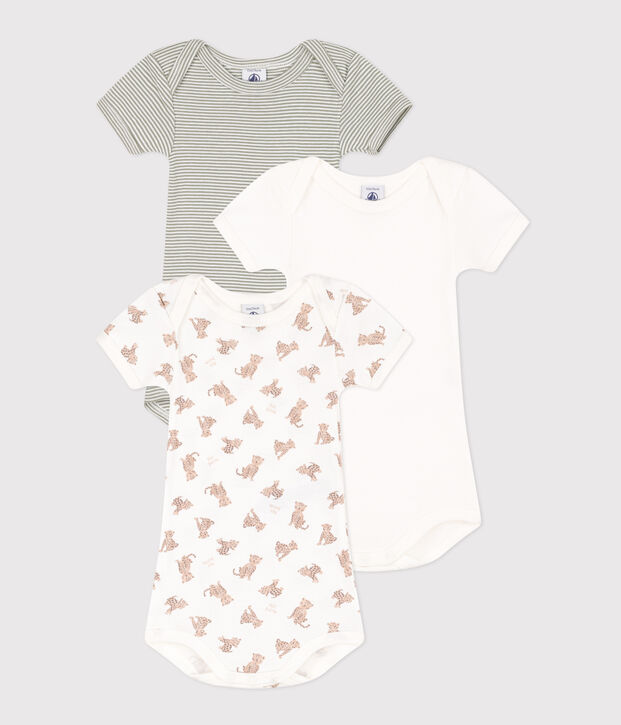 Confezione da 3 body a manica corta leopardi in cotone multicolore