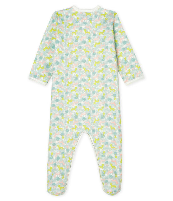 Tutina pigiama bebè femmina in molleton bianco MARSHMALLOW/bianco MULTICO