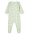 Tutina pigiama bebè femmina in molleton bianco MARSHMALLOW/bianco MULTICO