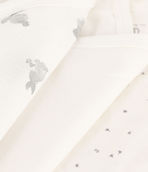 Confezione da 3 body incrociati a maniche lunghe conigli in cotone multicolore