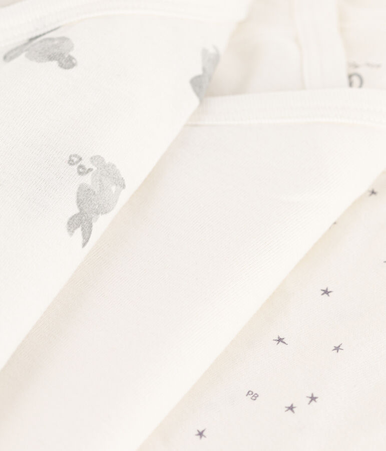 Confezione da 3 body incrociati a maniche lunghe conigli in cotone multicolore