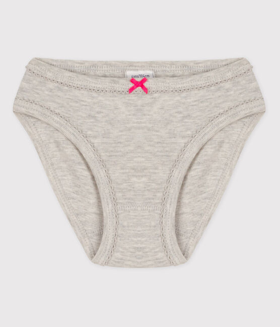 La mutandina in cotone per bambina grigio BELUGA CHINE