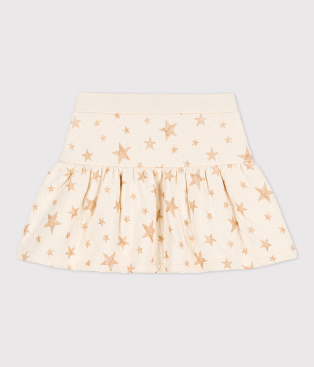 Gonna in tubique stampato bambina ecru