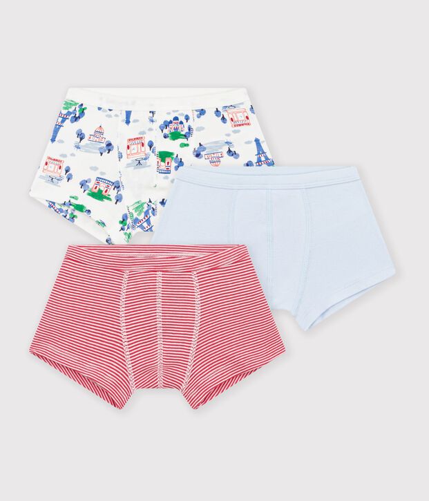 Set di boxer in cotone stampato con stampa in vita bambino multicolore