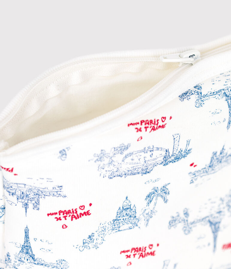 Pochette in cotone con motivi Parigi neonato bianco MARSHMALLOW/bianco MULTICO