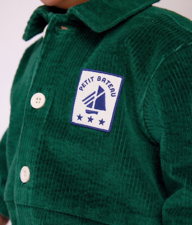 Tutina lunga in ciniglia tinta unita neonato verde