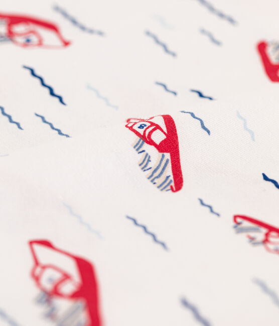 T-shirt bambino maniche corte con stampa bianco MARSHMALLOW/bianco MULTICO