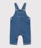 Salopette lunga in denim neonato blu