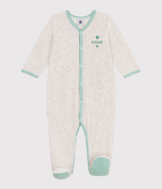 Pigiama in ciniglia tinta unita neonato beige MONTELIMAR CHINE