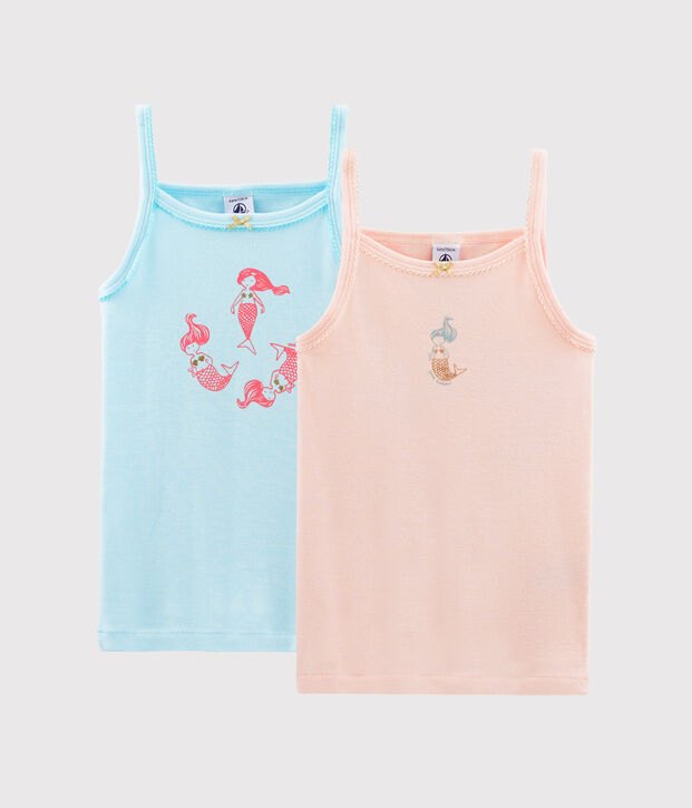 Duo canottiere con spalline bambina multicolore