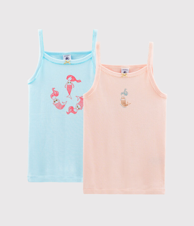 Duo canottiere con spalline bambina multicolore