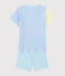Pigiama corto millerighe colorate bambino in cotone arancione BRAZILIAN/ecru MULTICO