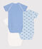 Set da 3 body incrociati a maniche corte in cotone con stampa neonato variante 1