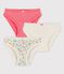 Confezione da 3 slip bambina a fiori in cotone variante 1