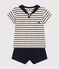 Set bebè t-shirt e pantaloncini in jersey bianco AVALANCHE/blu SMOKING