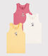 Confezione da 3 canottiere bambino in cotone Petit Bateau X Snoopy