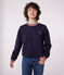 Felpa donna in cotone tinta unita blu SMOKING