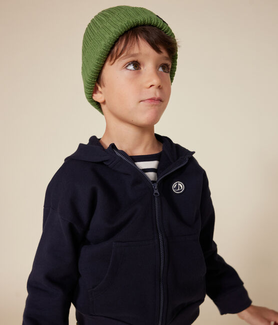 Felpa con zip e cappuccio bambino blu SMOKING