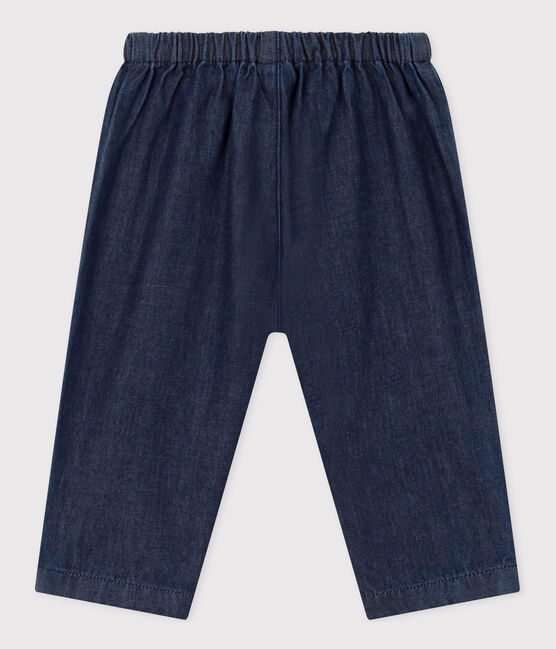Pantaloni bebè in denim leggero biologico blu DENIM