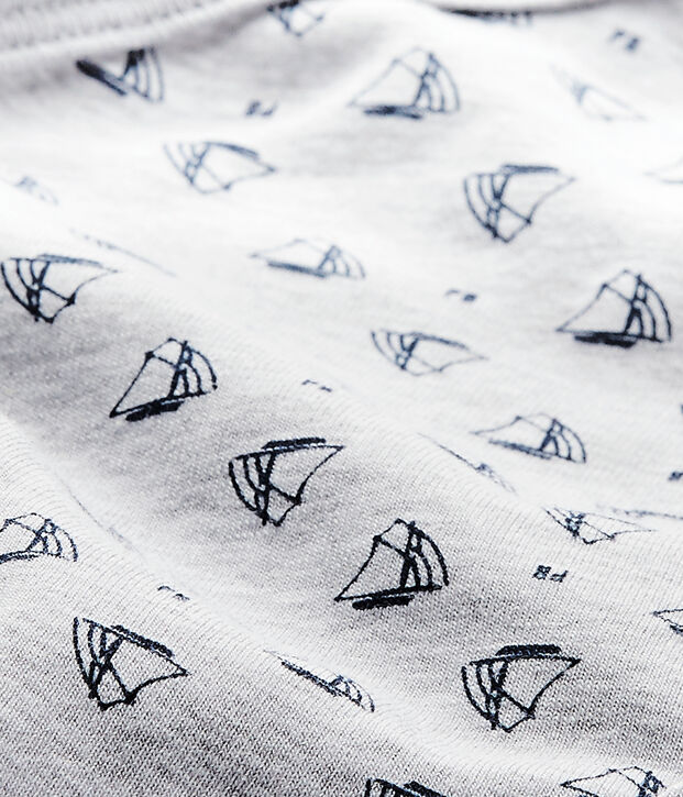 Body nascita beb&eacute; maschio a maniche corte stampato grigio/blu