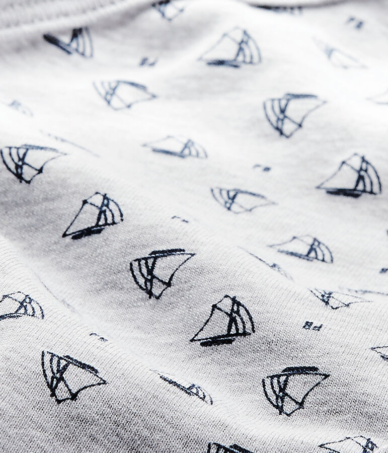 Body nascita beb&eacute; maschio a maniche corte stampato grigio/blu