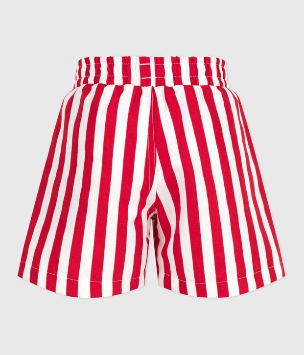 Shorts da mare a righe bambino rosso/rosso