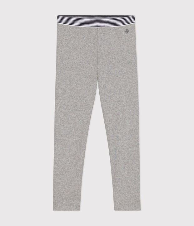 Jeggings bambina in cotone stretch grigio