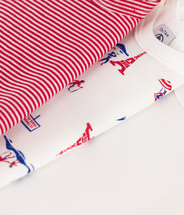 Confezione da 3 body Parigi a manica corta in cotone multicolore