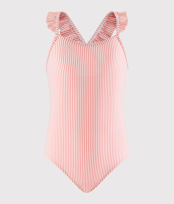 Costume intero riciclato bambina rosa GRETEL/bianco MARSHMALLOW