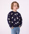 Felpa in cotone stampato bambino blu/multicolore