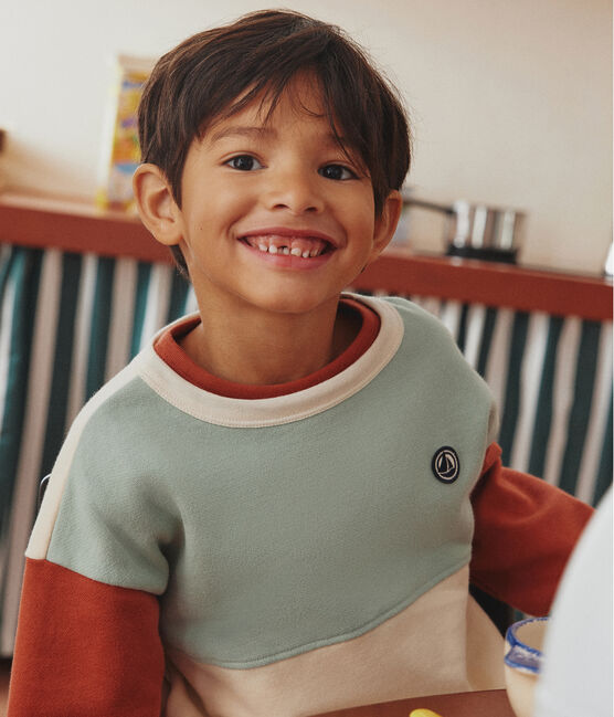 Felpa in tessuto felpato colorblock bambino bianco AVALANCHE/ MULTICO