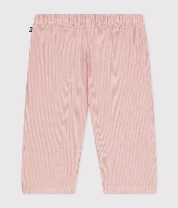 Pantaloni in velluto neonato rosa