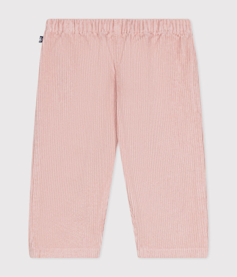 Pantaloni in velluto neonato rosa
