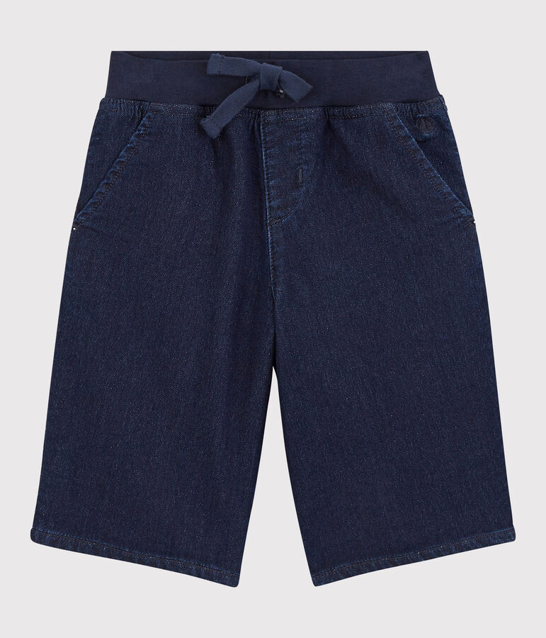 Bermuda in denim bambino blu