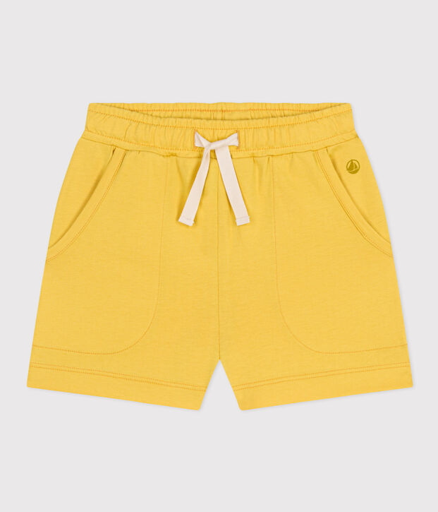 Shorts in cotone bambina giallo