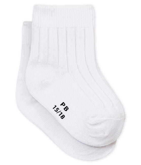 Calzini a costine bebè unisex bianco ECUME