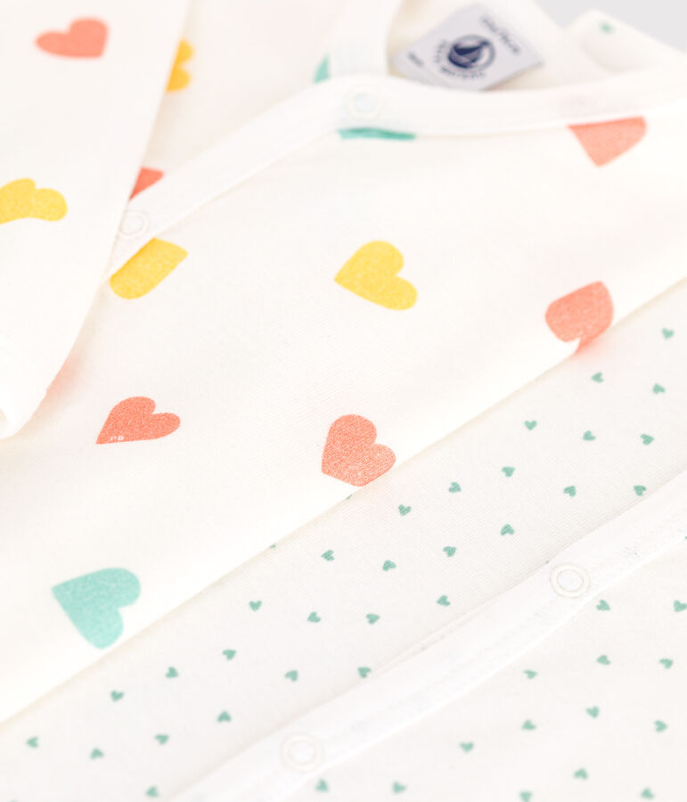 Set di 2 pigiami in cotone con stampa neonato multicolore